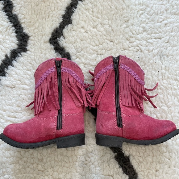 Smoky Mountain Girls Hopalong Fringe Western Round Toe Boot 5 Toddler  Pink - Picture 7 of 11